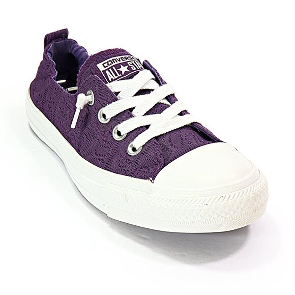 Converse Women's Chuck Taylor All Star Shoreline Slip On Sneaker Purple Lace 8 - Picture 1 of 8